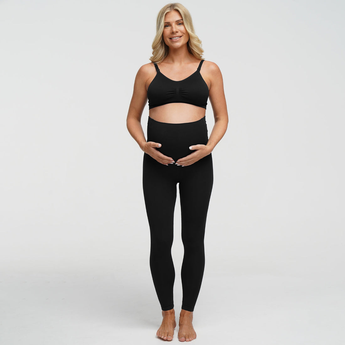 Seamless Umstandsleggings mit hohem Bund